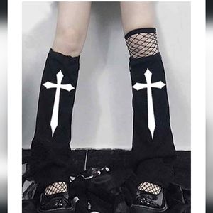Gothic cross leg warmers
